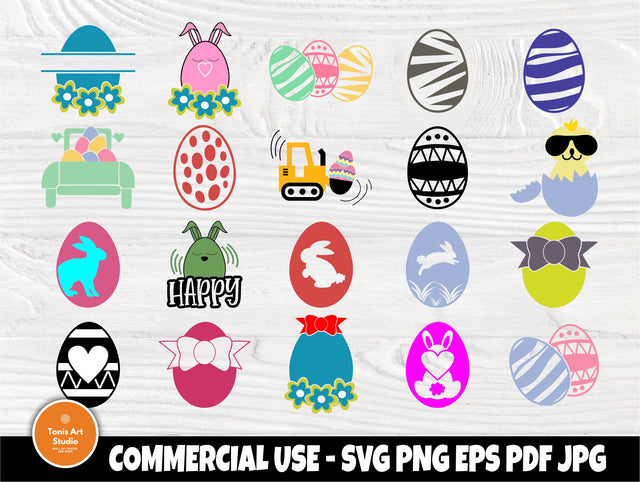 Egg SVG Bundle | Easter Eggs Svg | Egg Monogram Svg | Egg Silhouette | Eggs Clipart | Egg Cut Files | Cricut and Silhouette Files | Eggs Svg SVG TonisArtStudio 
