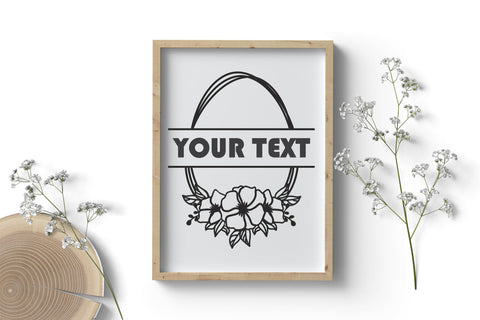 Egg Svg file, Egg Split Frame svg, Easter Cut file, Floral Cut file, Easter Egg, Flowers, Floral Frame Monogram Png, Spring, Cricut Svg, Diy SVG BogeliaVector 