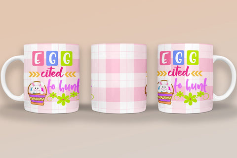 Eggcited I Easter Mug Sublimation Design I Easter Mug Wrap Sublimation Happy Printables Club 