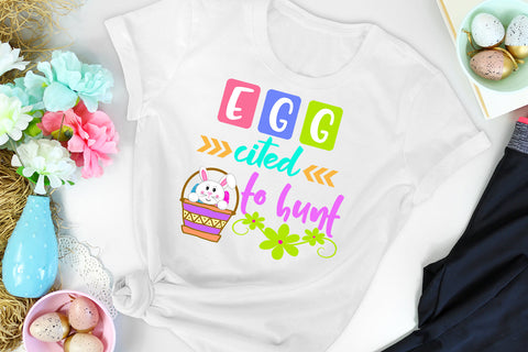 Eggcited to Hunt Sublimation Design I Easter Sublimation Sublimation Happy Printables Club 