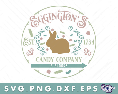 Eggingtons Candy Co | Round Easter Svg | Door Hanger Svg SVG Crafty Mama Studios 