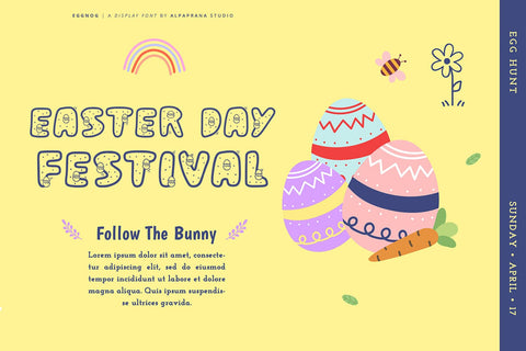 Eggnog - Display Font Font Alpaprana Studio 