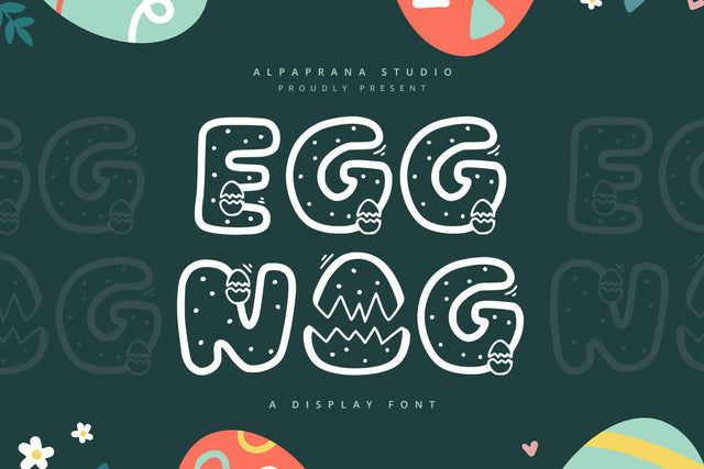 Eggnog - Display Font Font Alpaprana Studio 