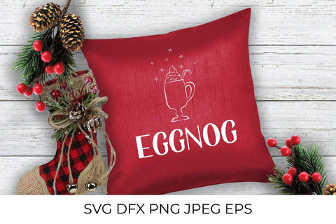 Eggnog hand drawn lettering and glass SVG cut file SVG LaBelezoka 