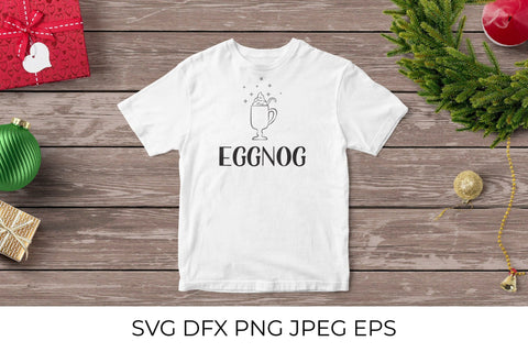 Eggnog hand drawn lettering and glass SVG cut file SVG LaBelezoka 