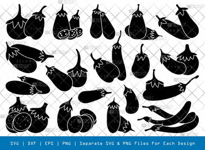 Eggplant Silhouette, Eggplant SVG, Vegetable Svg, Eggplant Slice Svg, Aubergine Svg, Eggplant Bundle, SB00916 SVG ETC Craft 
