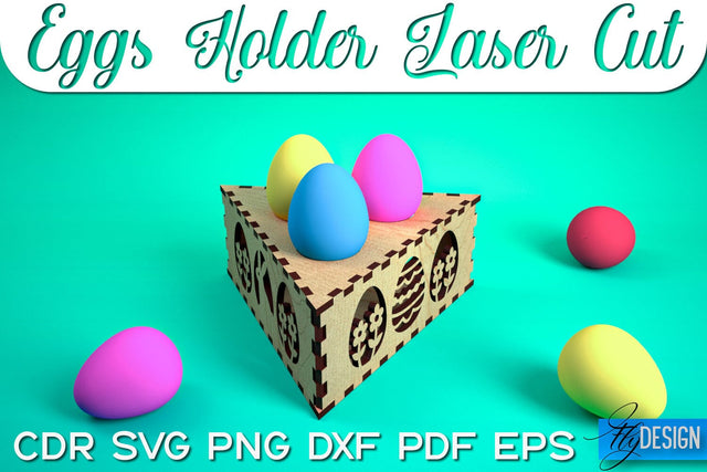 Eggs Holder Laser Cut SVG | Happy Easter SVG Design | CNC Files SVG Fly Design 