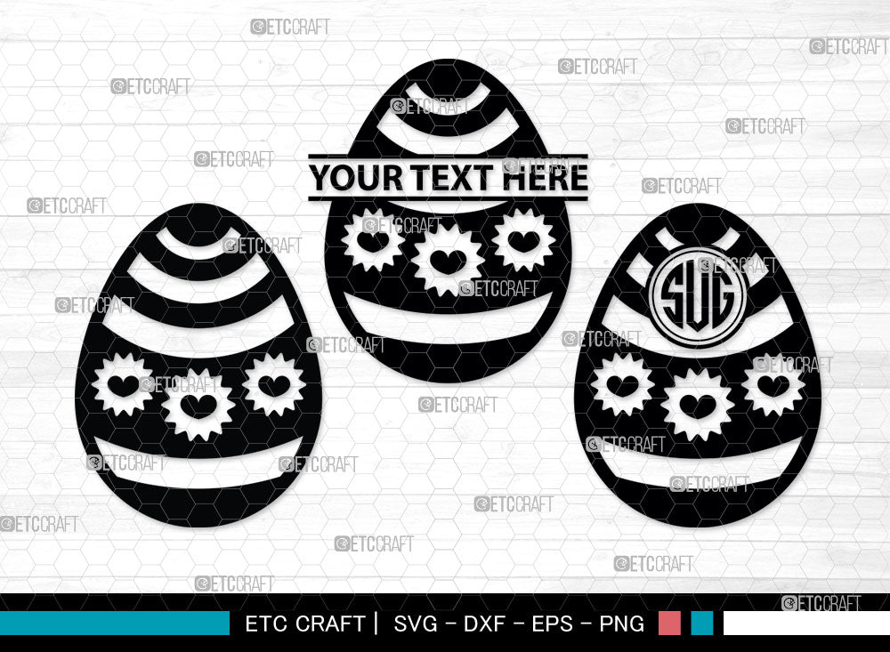 Eggs Monogram, Eggs Silhouette, Pattern Eggs SVG, Chevron Pattern Eggs ...