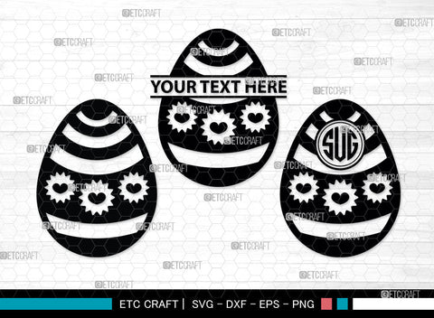 Eggs Monogram, Eggs Silhouette, Pattern Eggs SVG, Chevron Pattern Eggs Svg, Egg Shape Svg, Dot Pattern Eggs Svg, Pattern Eggs Svg, SB00002 SVG ETC Craft 