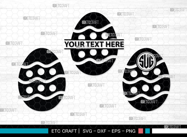 Eggs Monogram, Eggs Silhouette, Pattern Eggs SVG, Chevron Pattern Eggs Svg, Egg Shape Svg, Dot Pattern Eggs Svg, Pattern Eggs Svg, SB00002 SVG ETC Craft 