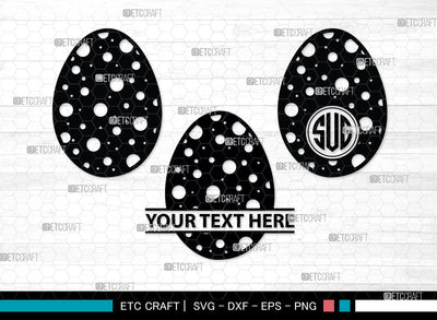 Eggs Monogram, Eggs Silhouette, Pattern Eggs SVG, Chevron Pattern Eggs Svg, Egg Shape Svg, Dot Pattern Eggs Svg, Pattern Eggs Svg, SB00002 SVG ETC Craft 