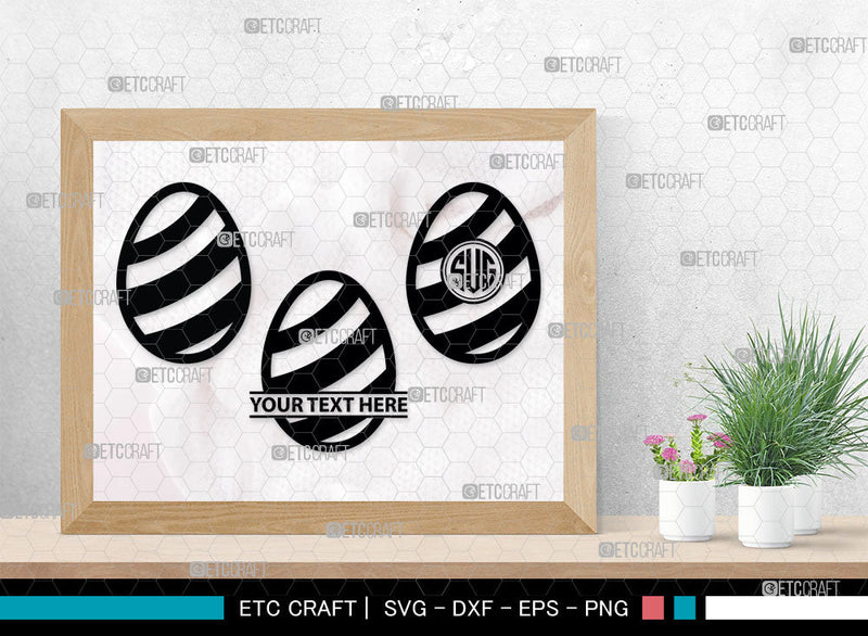 Eggs Monogram, Eggs Silhouette, Pattern Eggs SVG, Chevron Pattern Eggs ...