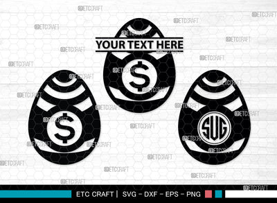 Eggs Monogram, Eggs Silhouette, Pattern Eggs SVG, Chevron Pattern Eggs Svg, Egg Shape Svg, Dot Pattern Eggs Svg, Pattern Eggs Svg, SB00002 SVG ETC Craft 