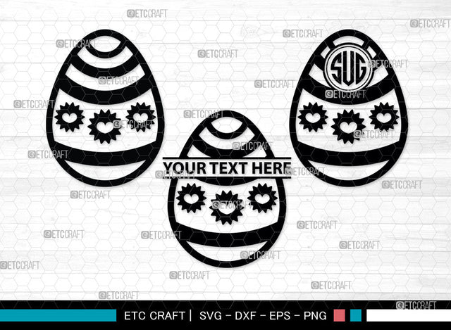 Eggs Monogram, Eggs Silhouette, Pattern Eggs SVG, Chevron Pattern Eggs Svg, Egg Shape Svg, Dot Pattern Eggs Svg, Pattern Eggs Svg, SB00002 SVG ETC Craft 