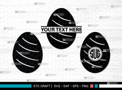 Eggs Monogram, Eggs Silhouette, Pattern Eggs SVG, Chevron Pattern Eggs Svg, Egg Shape Svg, Dot Pattern Eggs Svg, Pattern Eggs Svg, SB00002 SVG ETC Craft 