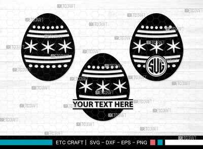 Eggs Monogram, Eggs Silhouette, Pattern Eggs SVG, Chevron Pattern Eggs Svg, Egg Shape Svg, Dot Pattern Eggs Svg, Pattern Eggs Svg, SB00002 SVG ETC Craft 