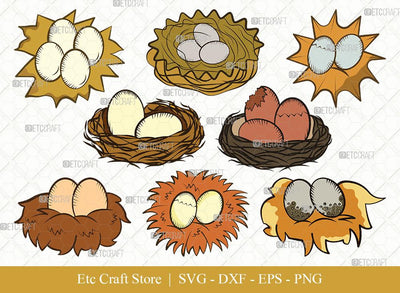 Eggs Nest Clipart SVG Cut File | Egg Svg | Nest Svg | Birds Eggs Svg | Eggs Bird Svg | Nest And Eggs Bundle | Eps | Dxf | Png SVG ETC Craft 