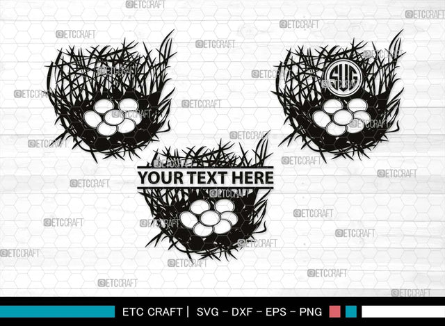 Eggs Nest Monogram, Eggs Nest Silhouette, Eggs Nest SVG, Eggs Bird Svg, Nest Svg, Nest And Eggs Svg, Bird Nest Svg, SB00496 SVG ETC Craft 