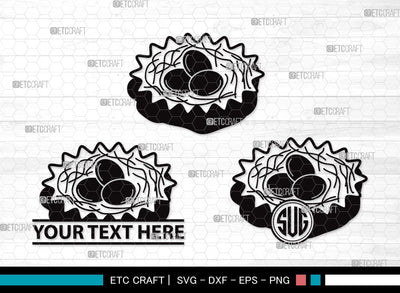 Eggs Nest Monogram SVG | Egg Svg | Nest Svg | Birds Eggs Svg | Eggs Bird Svg | Eggs Nest Silhouette SVG ETC Craft 