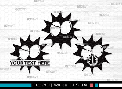 Eggs Nest Monogram SVG | Egg Svg | Nest Svg | Birds Eggs Svg | Eggs Bird Svg | Eggs Nest Silhouette SVG ETC Craft 