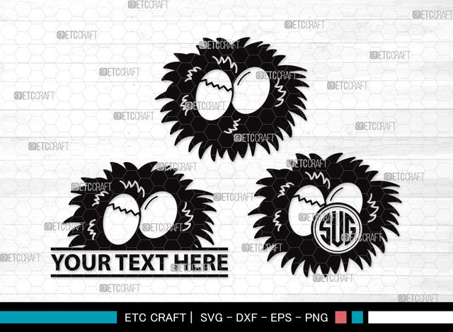 Eggs Nest Monogram SVG | Egg Svg | Nest Svg | Birds Eggs Svg | Eggs Bird Svg | Eggs Nest Silhouette SVG ETC Craft 