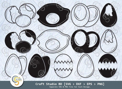 Eggs Silhouette, Eggs SVG, Egg Icon Svg, Cracked Egg Svg, Fried Egg Svg, Broken Egg Svg, Eggs Bundle SVG ETC Craft 