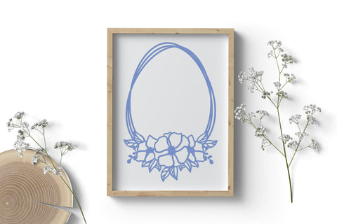 Eggs Svg file Bundle, Floral Eggs Cut file, Eggs Frame svg, Flowers, Frame Monogram, Floral Frame Png, Spring, Templates, Instant Download SVG BogeliaVector 