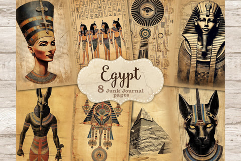 Egypt Junk Journal Pages | Printable Scrapbook Paper Set SVG GlamArtZhanna 