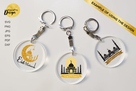 Eid-Mubarak keychain bundle Svg Muslim Ramadan layered Cut File SVG Klava P 