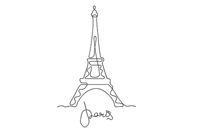 Eiffel Tower One line machine embroidery design, Paris Embroidery Embroidery/Applique DESIGNS Angie 