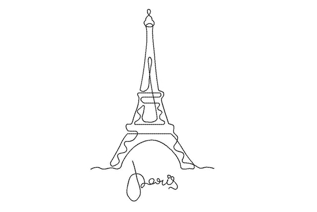 Eiffel Tower One line machine embroidery design, Paris Embroidery Embroidery/Applique DESIGNS Angie 