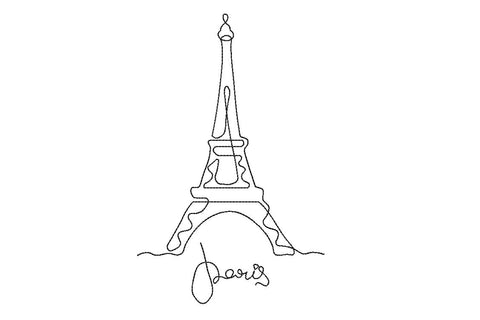 Eiffel Tower One line machine embroidery design, Paris Embroidery Embroidery/Applique DESIGNS Angie 