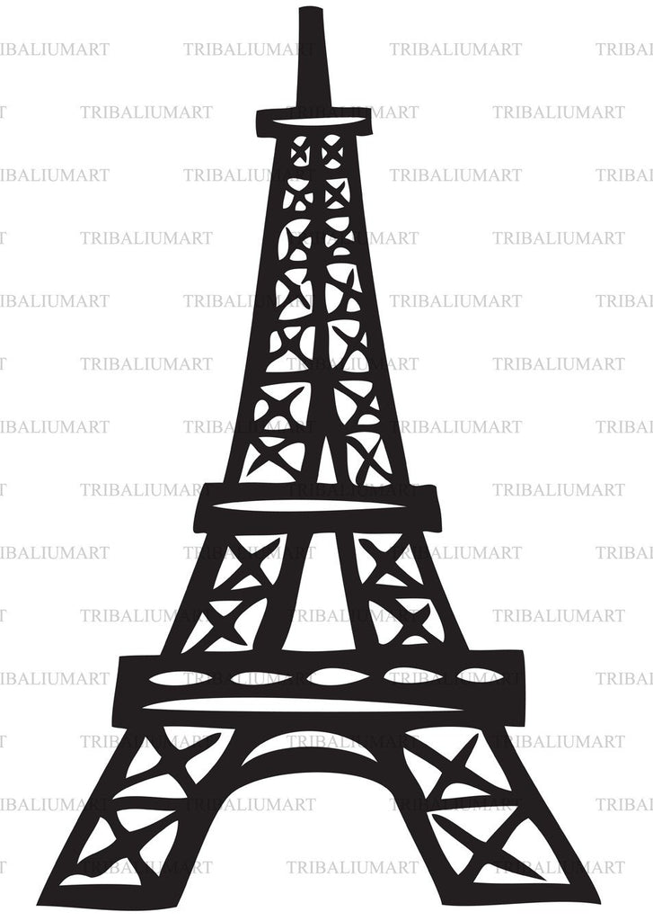 Eiffel Tower. Cut files for Cricut, Clip Art silhouettes (eps, svg, pdf ...