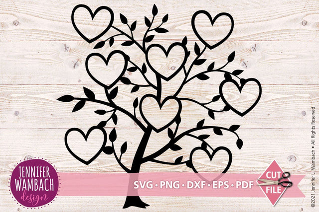 Eight Heart Family Tree SVG Jennifer Wambach Design 