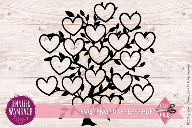 Eighteen Heart Family Tree SVG Jennifer Wambach Design 