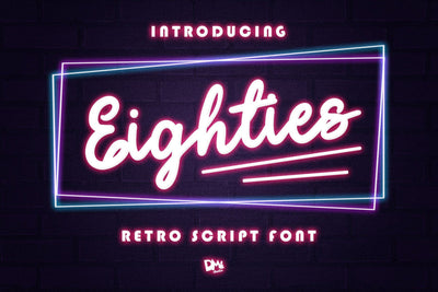 Eighties - Retro Script Font Font Dm Letter Studio 