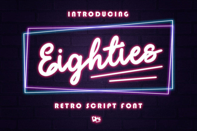 Eighties - Retro Script Font Font Dm Letter Studio 