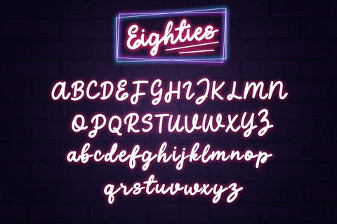 Eighties - Retro Script Font Font Dm Letter Studio 