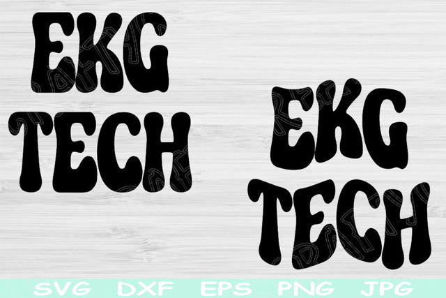 EKG Tech Svg Dxf Png Eps Cut Files, Cardiology Svg, Cardiac Svg Files For Cricut, EKG Technician Svg Silhouette Digital Download Designs SVG TiffsCraftyCreations 
