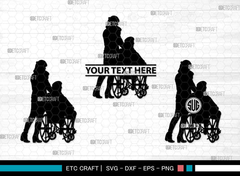 Elderly Care Monogram, Elderly Care Silhouette, Elderly Care SVG, Elderly Svg, Care Svg, Nurse Take Care Svg, SB00353 SVG ETC Craft 