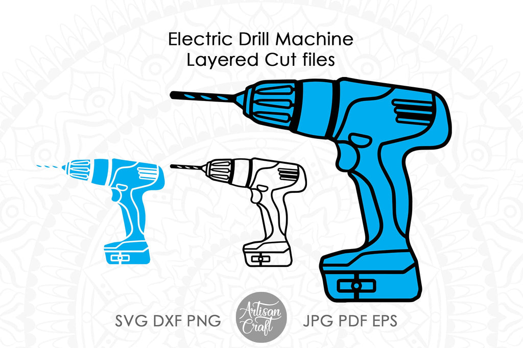 Electric Drill SVG, Hand Drill SVG File, Layer SVG | So Fontsy