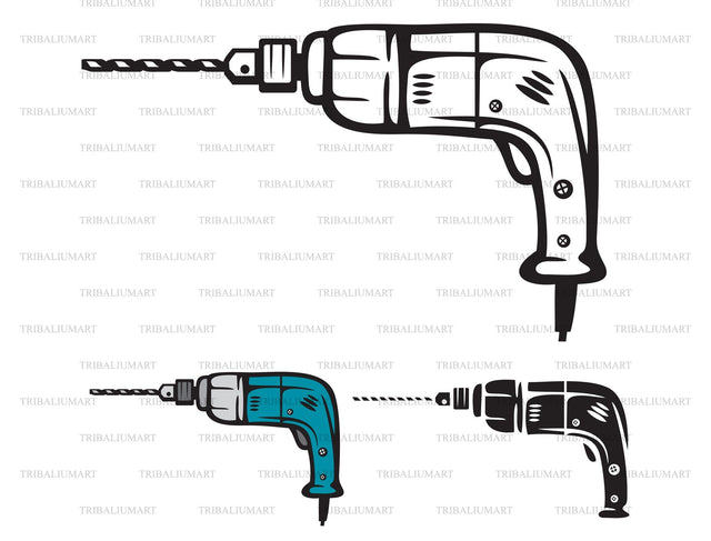 Electric drill SVG TribaliumArtSF 