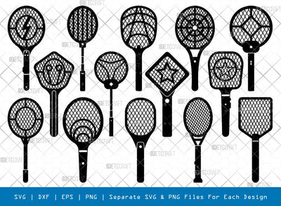 Electric Fly Swatter Silhouette, Electric Fly Swatter SVG, Zapper Racket Svg, Mosquito Killer Svg, Electric Fly Swatter Bundle, SB00941 SVG ETC Craft 