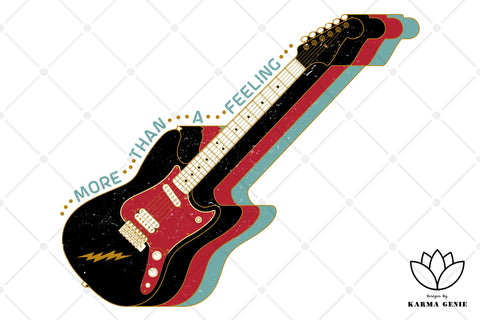 Electric Guitar Svg Png - Retro Rock Music Design Sublimation SVG Karma Genie Graphics 