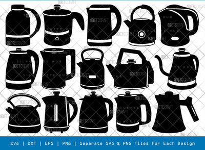 Electric Kettle Silhouette, Kettle SVG, Tea Kettle Svg, Tea Pot Svg, Boiling Kettle Svg, Electric Kettle Bundle, SB00988 SVG ETC Craft 