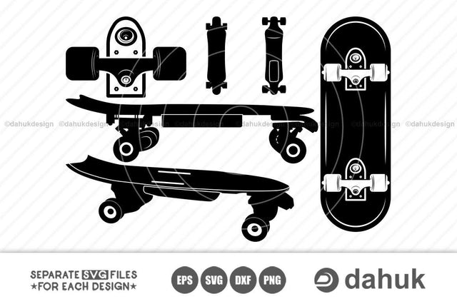 Electric Skateboards svg, Skateboards svg file, Cut file, for silhouette, svg, eps, dxf, png, clipart, cricut design space, vinyl cut files SVG dahukdesign 