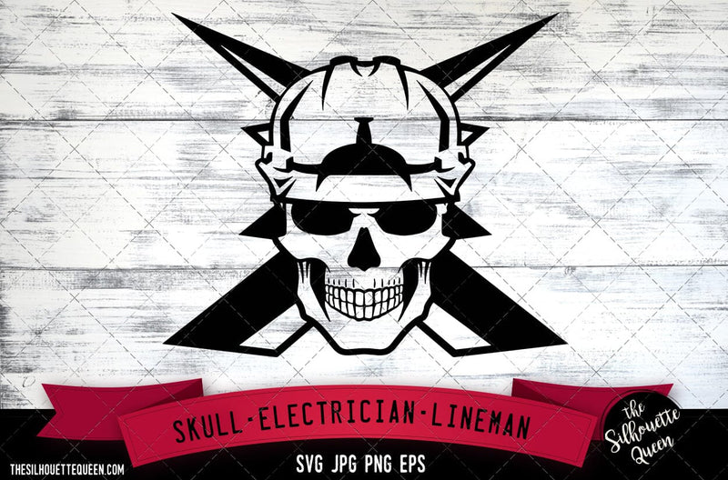 Electrical Lineman Skull with Hard Hat SVG File,Lineman SVG,Powerline Tech svg,Commercial-Personal Use,Cricut,Silhouette Cameo,Vinyl Decal SVG Loveleen Kaur 