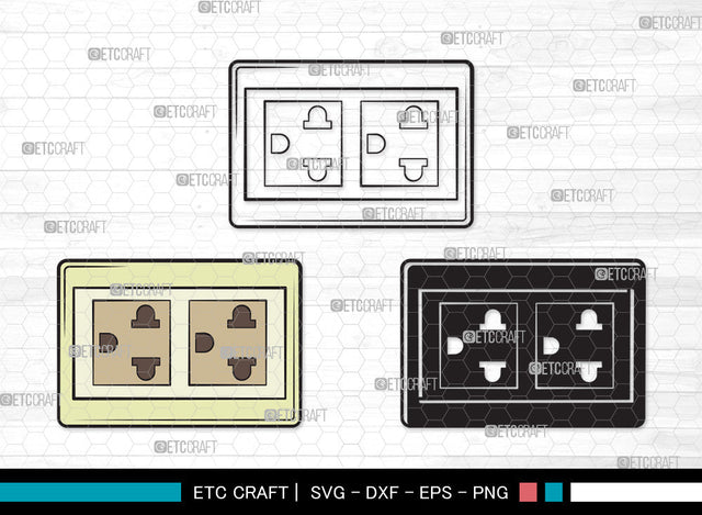 Electrical Socket Clipart SVG | Socket Svg | Electrical Plug Svg | Light Switches Svg | Power Socket Svg | Electrical Socket Clipart SVG ETC Craft 