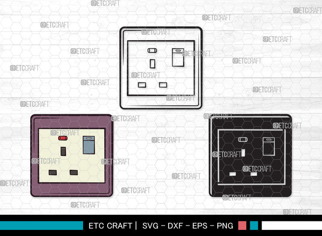 Electrical Socket Clipart SVG | Socket Svg | Electrical Plug Svg | Light Switches Svg | Power Socket Svg | Electrical Socket Clipart SVG ETC Craft 