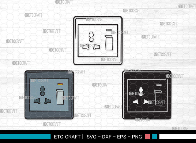 Electrical Socket Clipart SVG | Socket Svg | Electrical Plug Svg | Light Switches Svg | Power Socket Svg | Electrical Socket Clipart SVG ETC Craft 